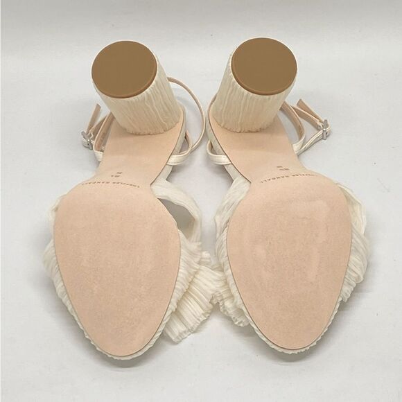 Loeffler Randall Camellia Pearl Pleated Bow Heel Sandals size 8.5 - Picture 11 of 12
